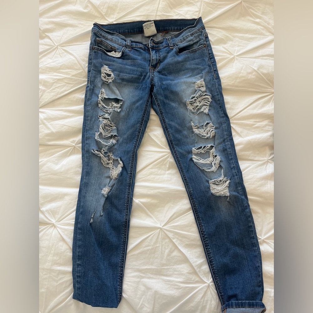 Sneak peak low rise ripped jeans dark blue from sneak peak